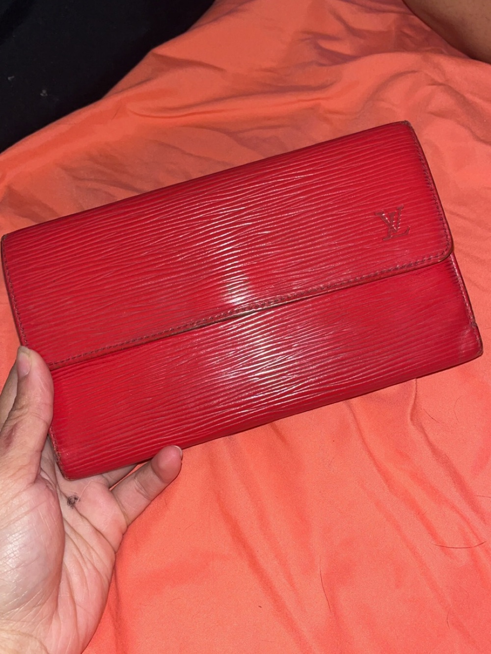 Louis Vuitton Red Epi Leather Continental Wallet